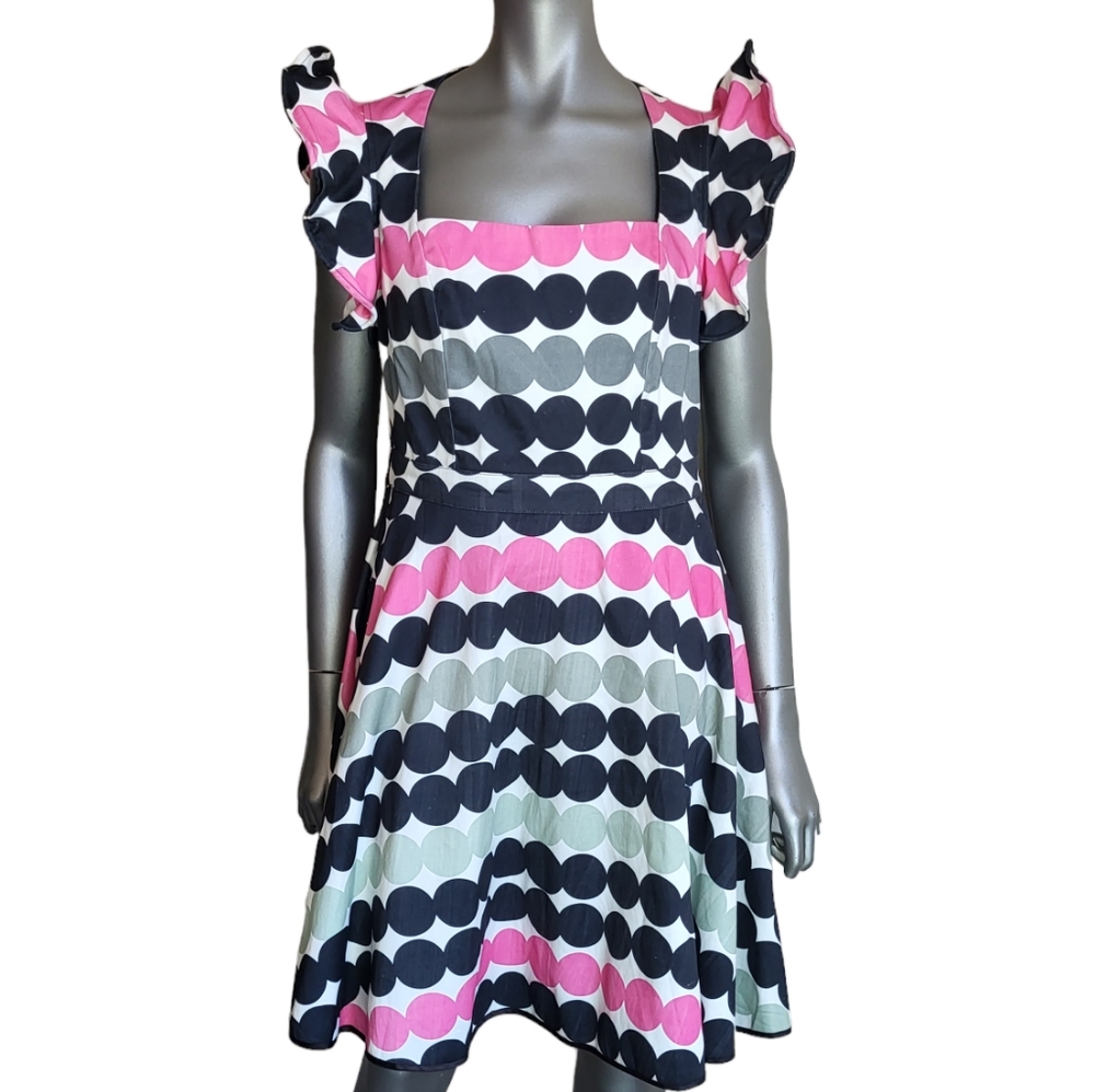 265. Mackenzie Mode Polka Dot Dress - Size 8-10
